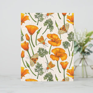 Lámina Cachorros y polillas de California en blanco roto