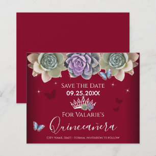 Lámina Cactus Butterfly Elegant Quinceanera Guardar la fe