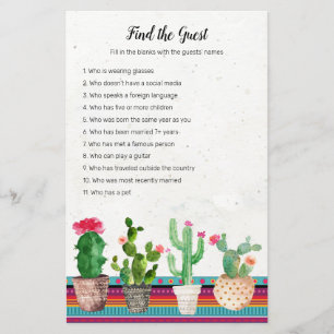 Lámina Cactus Fiesta Encuentra el juego de los invitados