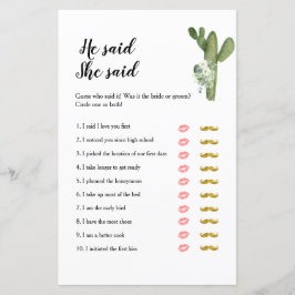 Lámina Cactus Taco 'acerca del amor Dijo que decía Juego