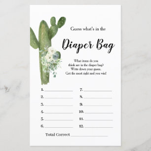 Lámina Cactus White Flowers Taco sobre Love Diaper Bag