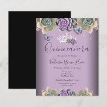 Cactus y Mariposa Elegante Quinceanera