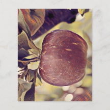 Caer manzana roja y dejar acuarela