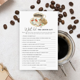Lámina Café taza Ducha de novia ¿Qué dijo el novio?