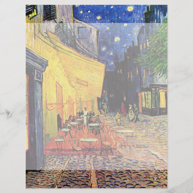 Lámina Cafe Terrace de noche por Vincent van Gogh (Anverso)