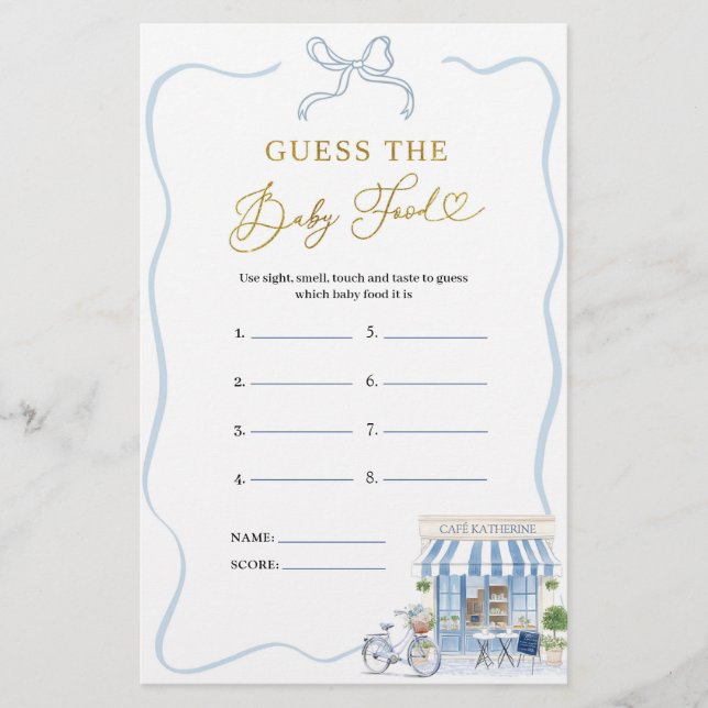 Lámina Cafetería Parisiense Adivinan Los Juegos De Comida (Anverso)