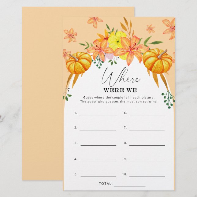 Lámina Caída Brigada de ducha Calabaza dónde estábamos ju (Anverso / Reverso)