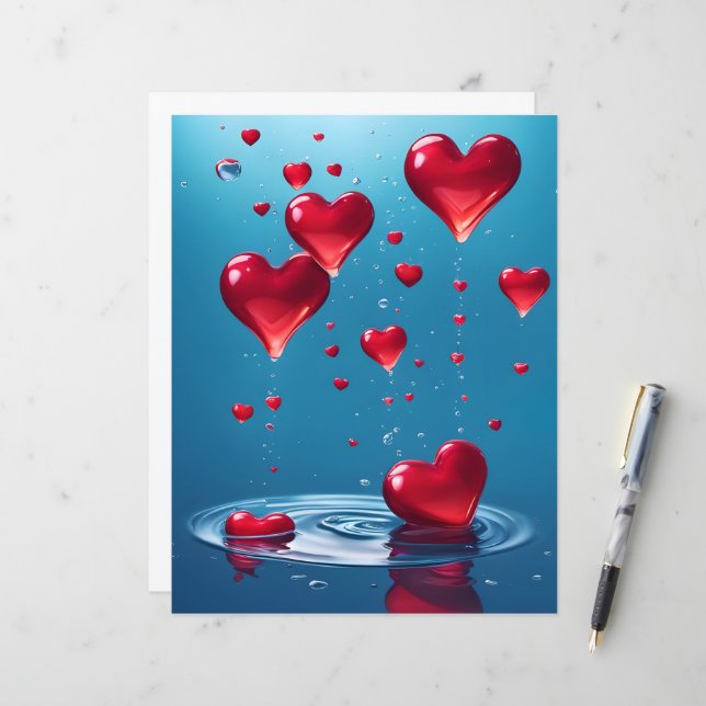 Lámina caída de brillantes corazones de amor (Anverso/Reverso In Situ)