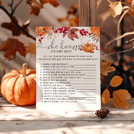 Lámina Caída de calabaza pequeña Quién conoce mejor juego