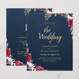 Lámina Caída del invierno de borgoña con flores de Berry 