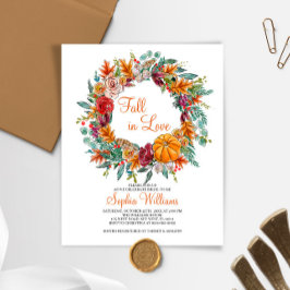 Lámina Caída del presupuesto en amor Invitación a ducha d