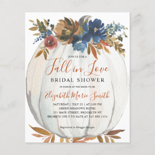 Lámina Caída en el amor Blue Floral Calabaza Bridal Showe