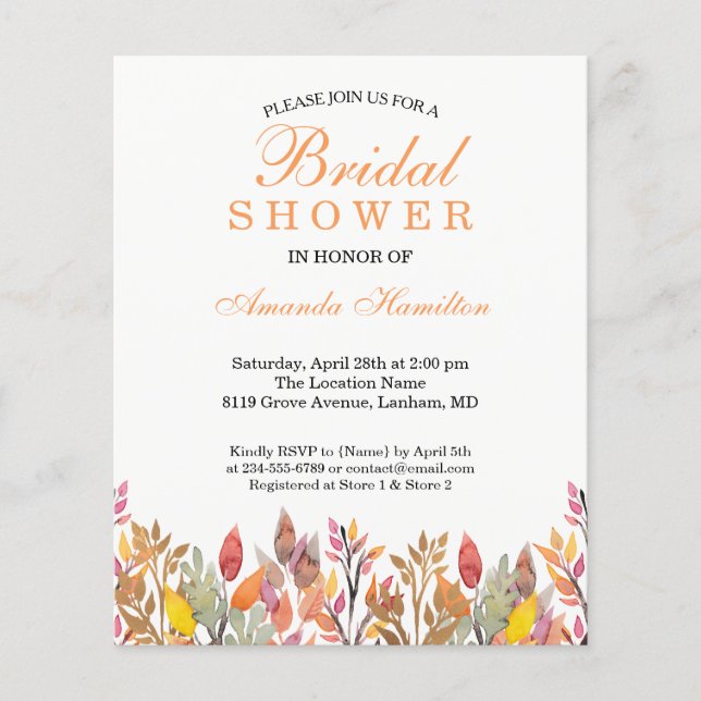 Lámina Caída floral rústica primavera Naranja ducha de no (Anverso)