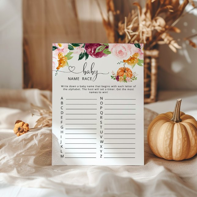 Lámina Caída pequeño calabaza bebé nombre juego de raza (Subido por el creador)