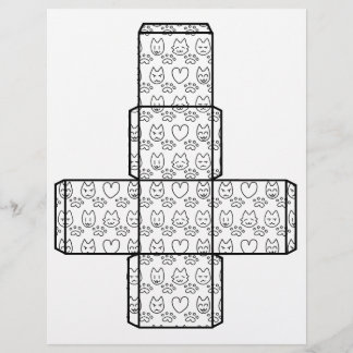 Lámina Caja de manualidades de papel con patrón de cara d