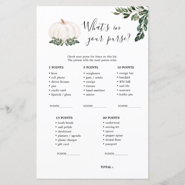 Lámina Calabaza blanca caída lo que hay en tu juego de bo (Anverso)