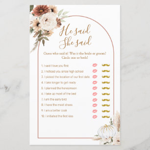 Lámina Calabaza Blanca de Boho Arch Dijo que decía Tarjet