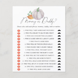 Lámina Calabaza blanca - juego de ducha para bebé de mamá