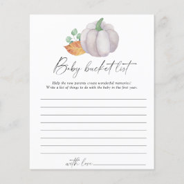 Lámina Calabaza blanca - juego de lista de baldes para be