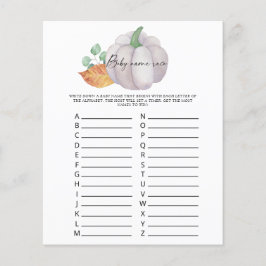 Lámina Calabaza blanca - Juego de raza del nombre del beb