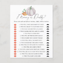 Calabaza blanca - juego para baby shower de mamá o