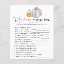 Lámina Calabaza blanca - Quién conoce a mamá mejor juego