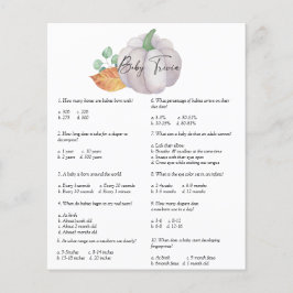 Lámina Calabaza blanca - Trivia para bebés | Juego Baby S