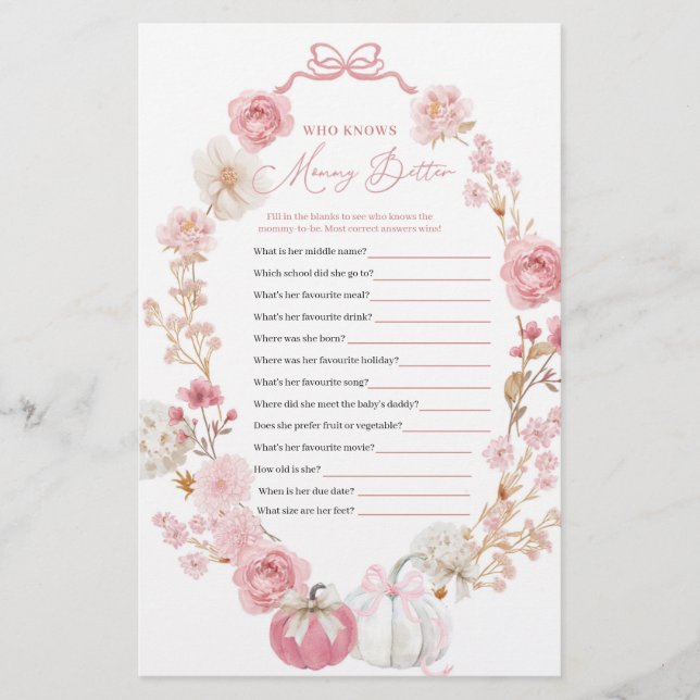 Lámina Calabaza blanca y rosa que conoce mejor a la mami (Anverso)