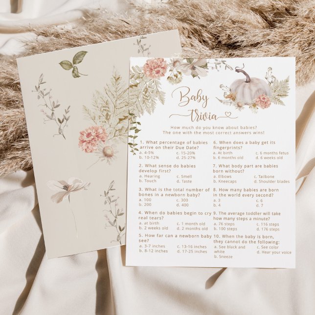 Lámina Calabaza Boho Trivia bebé juego de ducha para bebé (Subido por el creador)