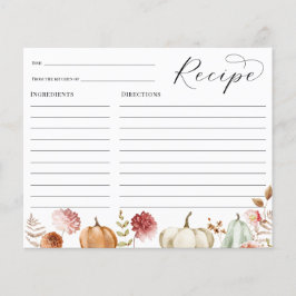 Lámina Calabaza Borgoña Floral Bridal Ducha Receta