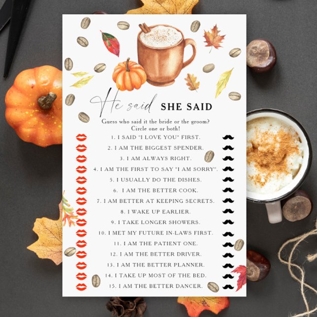 Lámina Calabaza Café ducha de novia Dijo que (Subido por el creador)