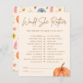 Lámina Calabaza Caída Prefiere Un Juego De Baby Shower