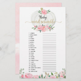 Lámina Calabaza color rosa vegetación Bebé palabra raspar