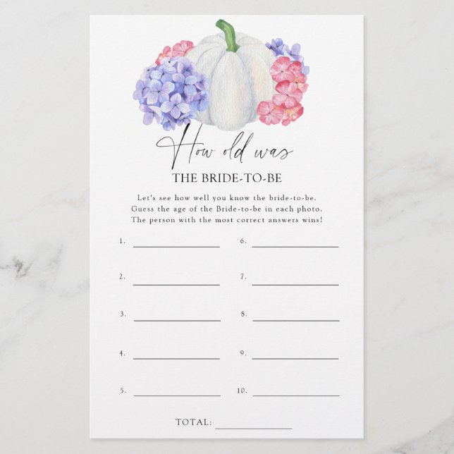 Lámina Calabaza - ¿Cuántos años tenía la novia para jugar (Anverso)