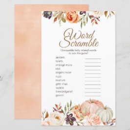 Lámina Calabaza de calabaza de la piel de otoño Palabras 