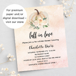 Lámina Calabaza de ducha de novia se enamoran invitación 