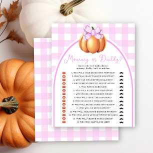 Lámina Calabaza de la ducha de bebé de la proa rosa mami