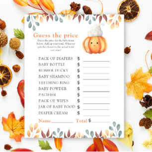 Lámina Calabaza de otoño - ¡Adivina el precio! Juego