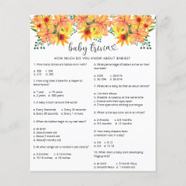 Lámina Calabaza de otoño Bebé Trivia | Juego Baby Shower