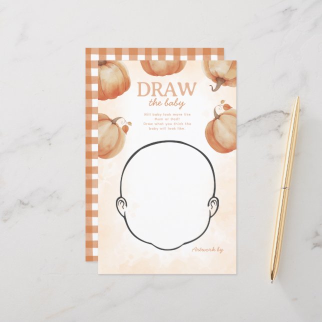 Lámina Calabaza de otoño dibuja el juego de Baby Shower (Anverso/Reverso In Situ)