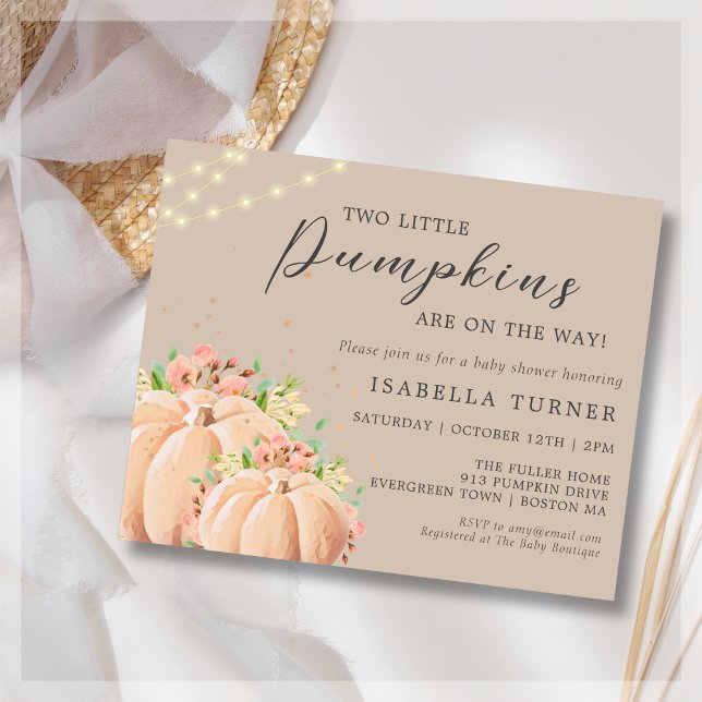 Lámina Calabaza de otoño | Dos invitaciones a Baby Shower (Subido por el creador)