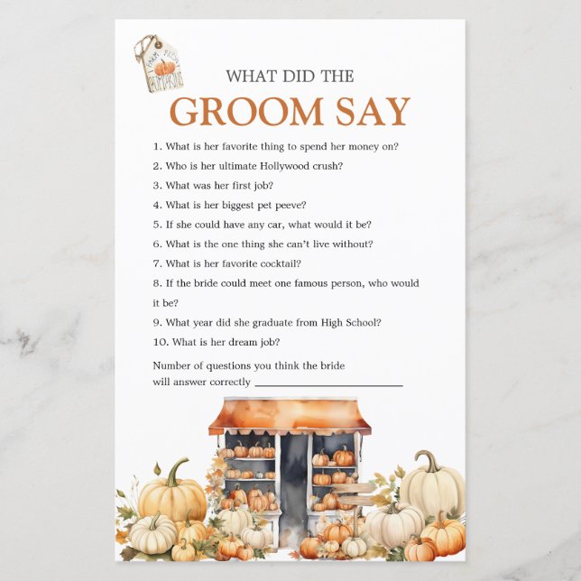 Lámina Calabaza de otoño está fuera del mercado lo que di (Anverso)