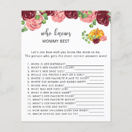 Lámina Calabaza de otoño floral Quién conoce mejor a mamá