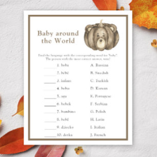 Lámina Calabaza de otoño. Juego del bebé alrededor del mu