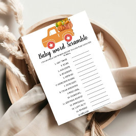 Lámina Calabaza de otoño palabra raspar juego de ducha de