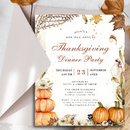 Lámina Calabaza de Presupuestos Rústica Cena de Acción de