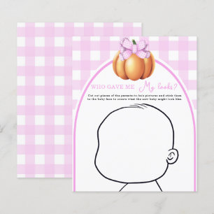 Lámina Calabaza de una ducha de bebé con arco rosa ¿Quién