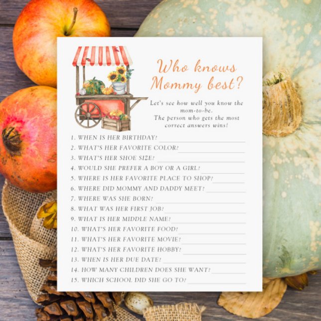 Lámina Calabaza ducha de bebé Quién conoce a mamá mejor j (Subido por el creador)