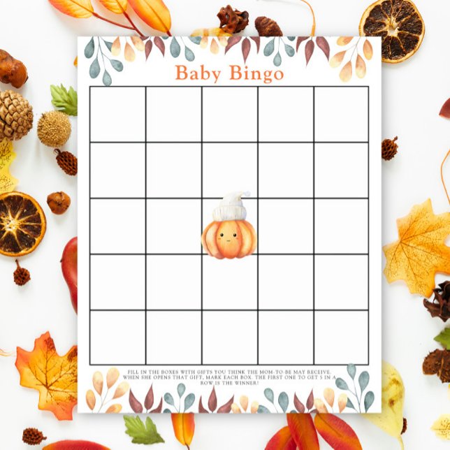 Lámina Calabaza en gorra - Juego de bingo para ducha para (Subido por el creador)