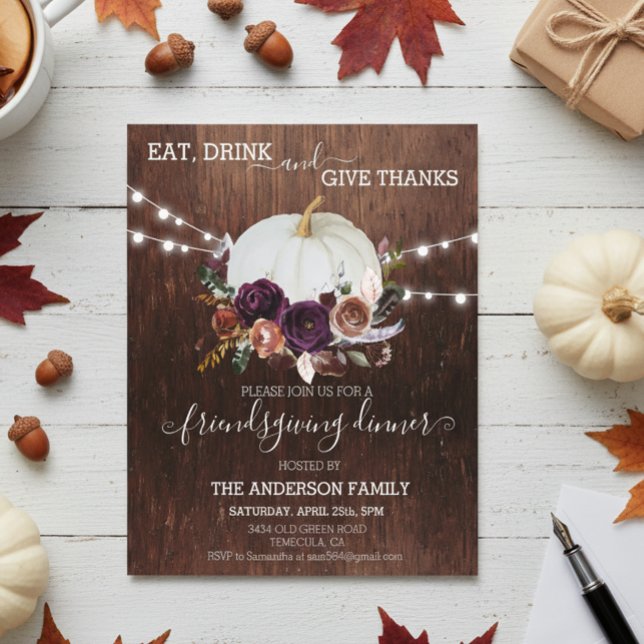 Lámina Calabaza Floral de Otoño Acción de Gracias Rústica (Subido por el creador)